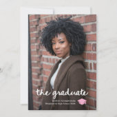 The Graduate | 写真とスクリプトと好きな色の卒業帽子 案内状 (正面)