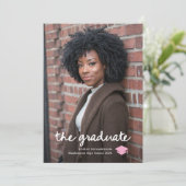 The Graduate | 写真とスクリプトと好きな色の卒業帽子 案内状 (スタンド正面)