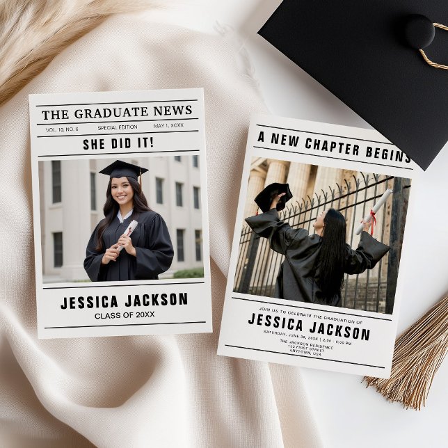 The Graduate News Newspaper Template Multi-Photo  (クリエイターアップロード済み)