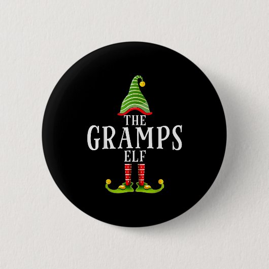 The Gramps Elf Funny Matching Pajama Xmas 缶バッジ (正面)
