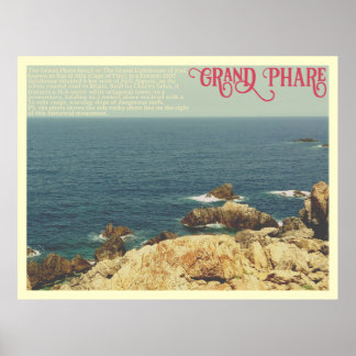 The Grand Phare beach shore line Jijel, Algeria ポスター