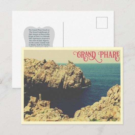 The Grand Phare beach shore line Jijel, Algeria ポストカード (正面/裏面)