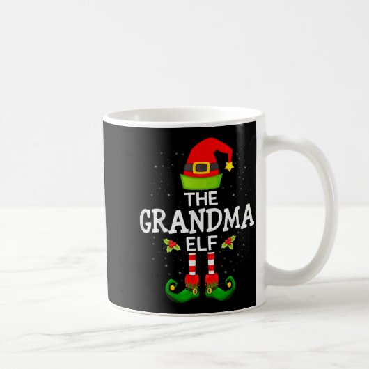 The Grandma Elf Christmas Family Matching Pajama コーヒーマグカップ (右)