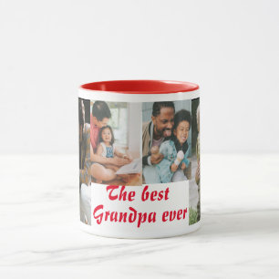 The Grandpa最高の Ever 4枚の写真が赤 マグカップ