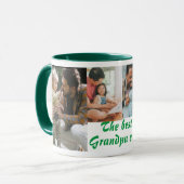 The Grandpa Ever最高の 4枚の写真が緑 マグカップ (正面左)