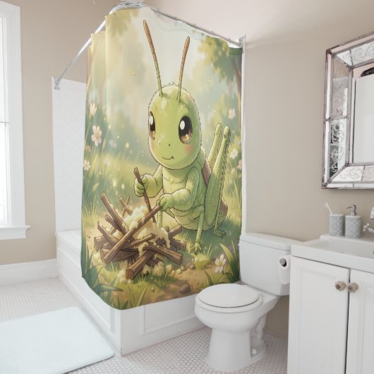 The Grasshopper and the Nectar Artwork シャワーカーテン (インサイチュ)