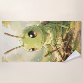 The Grasshopper and the Nectar Artwork ビーチタオル (正面)