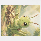 The Grasshopper and the Nectar Artwork フリースブランケット (正面(横))