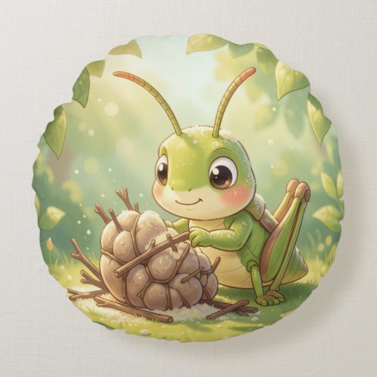 The Grasshopper and the Nectar Artwork.5 ラウンドクッション (正面)
