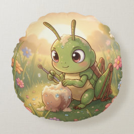 The Grasshopper and the Nectar Artwork.6 ラウンドクッション