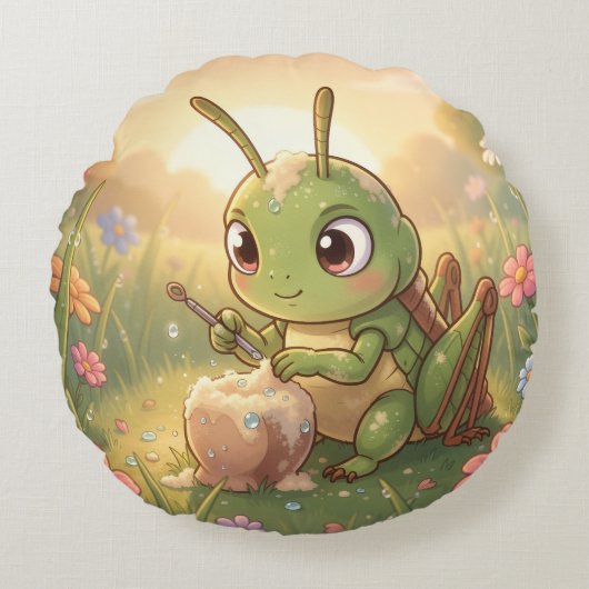 The Grasshopper and the Nectar Artwork.6 ラウンドクッション (正面)