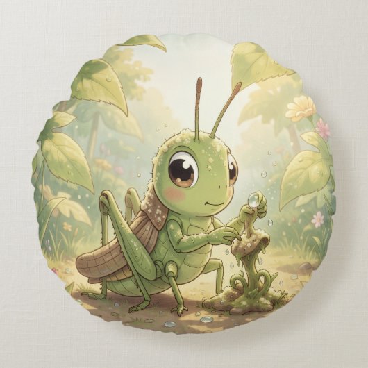 The Grasshopper and the Nectar Artwork.8 ラウンドクッション (正面)