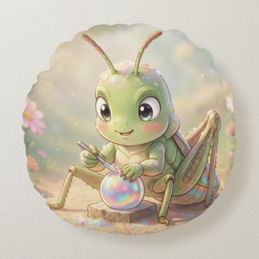 The Grasshopper and the Nectar Artwork.8 ラウンドクッション (正面)