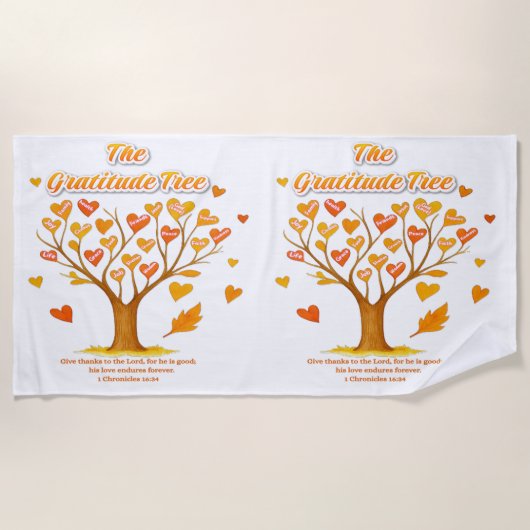 "The Gratitude Tree" ビーチタオル (正面)