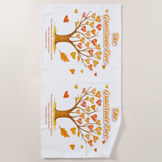 "The Gratitude Tree" ビーチタオル (正面)