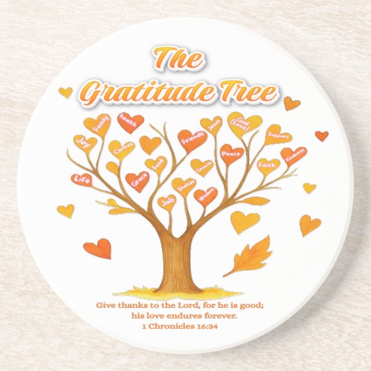 The Gratitude Tree Sandstone Coaster コースター (正面)