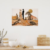 The Graveyard of Secrets - Elegant Noir Surrealist ポスター (キッチン)