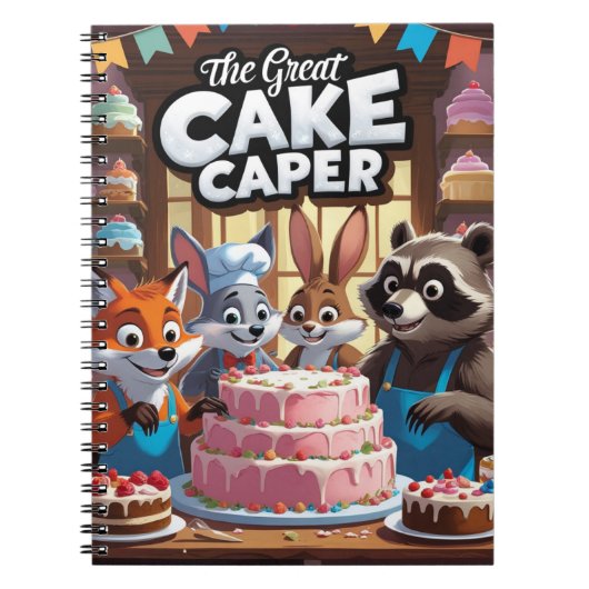 The Great Cake Caper - 楽しい動物パン屋さんの大冒険 ノートブック (正面)