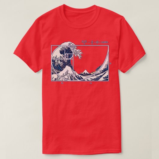 The Great Fibonacci Wave Tシャツ (デザイン正面)