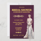 The Great Gatsby bridal shower bride ivory white 招待状 (正面)