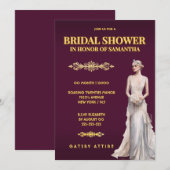 The Great Gatsby bridal shower bride ivory white 招待状 (正面/裏面)