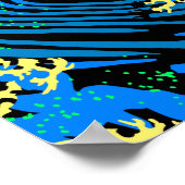 The Great Hokusai Wave in Pop Art Style Accent ポスター (角)