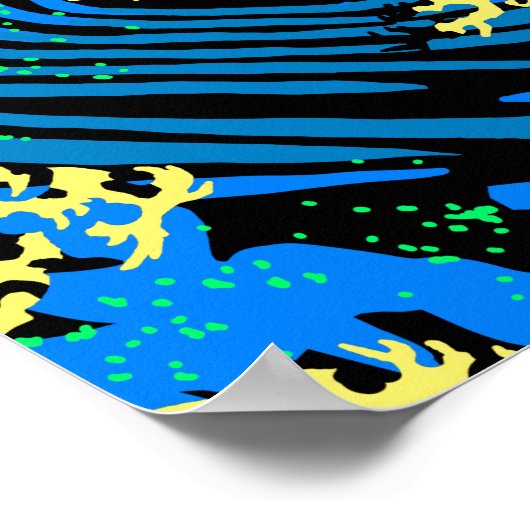 The Great Hokusai Wave in Pop Art Style Accent ポスター (角)