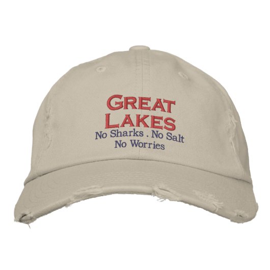 The Great Lake State no sharks salt worries 刺繍入りキャップ (正面)