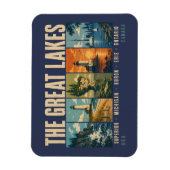 The Great Lakes Landmarks Illustration Vintage マグネット (縦)