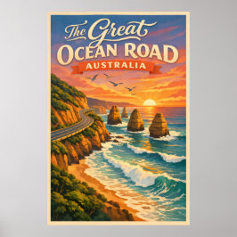 The Great Ocean Road Australia - Vintage Poster ポスター