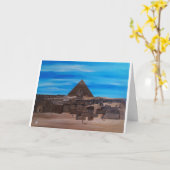 The Great Sphinx and the Pyramid of Khafre カード (黄色い花)