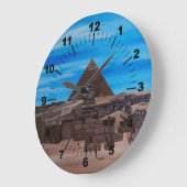 The Great Sphinx and the Pyramid of Khafre ラージ壁時計 (傾斜)