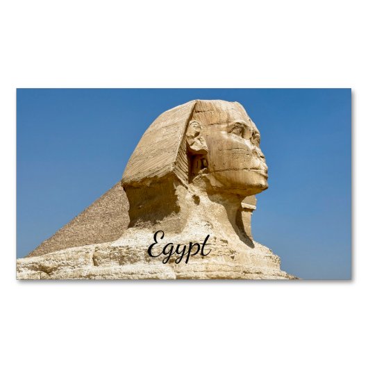 The Great Sphinx of Giza against a clear blue sky, マグネット名刺 (正面)
