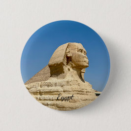The Great Sphinx of Giza against a clear blue sky, 缶バッジ