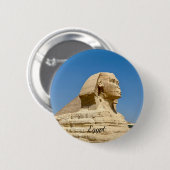 The Great Sphinx of Giza against a clear blue sky, 缶バッジ (正面&裏面)