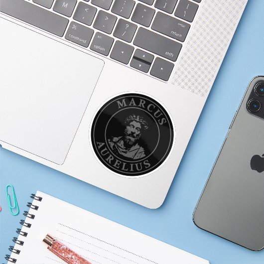 The Great Stoic Marcus Aurelius (grey) シール (ノートパソコンとiPhone)