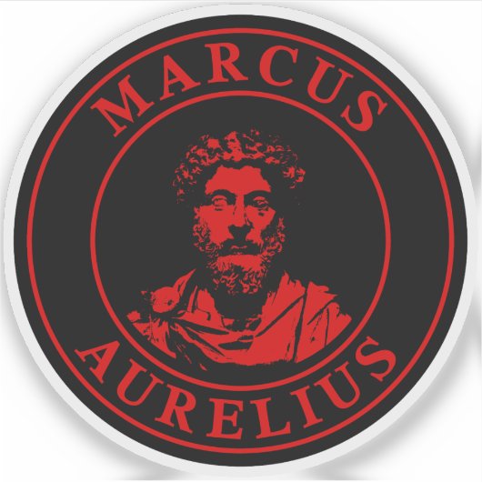 The Great Stoic Marcus Aurelius (red) シール (正面)