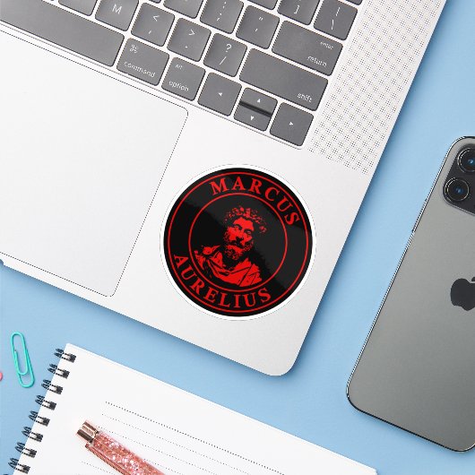 The Great Stoic Marcus Aurelius (red) シール (ノートパソコンとiPhone)