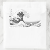 The Great Wave / Black & White 長方形シール (バッグ)