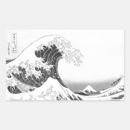 The Great Wave / Black & White 長方形シール