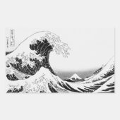 The Great Wave / High-contrast Black & White 長方形シール (正面)