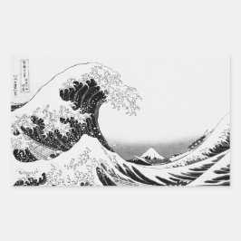 The Great Wave / High-contrast Black & White 長方形シール