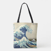 The Great Wave – Katsushika Hokusai – Custom Text トートバッグ (裏面)