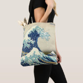 The Great Wave – Katsushika Hokusai – Custom Text トートバッグ (クローズアップ)