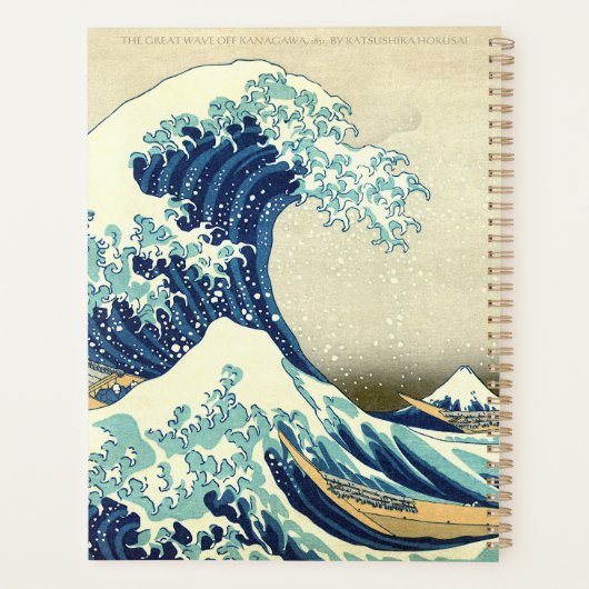 The Great Wave – Katsushika Hokusai – Custom Text  プランナー手帳 (裏面)