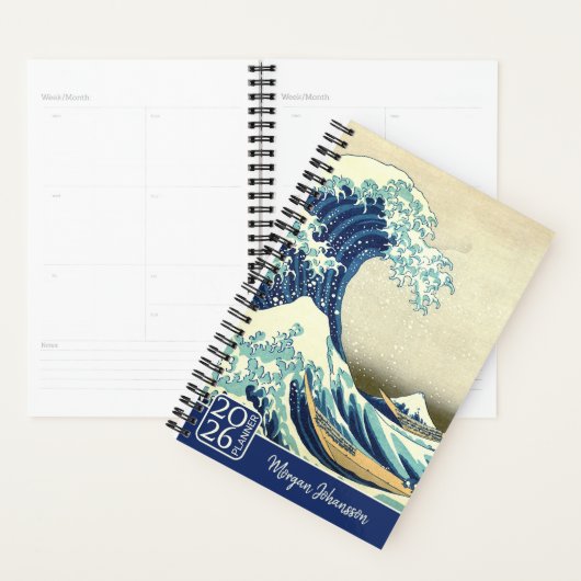 The Great Wave – Katsushika Hokusai – Custom Text  プランナー手帳 (ディスプレー)