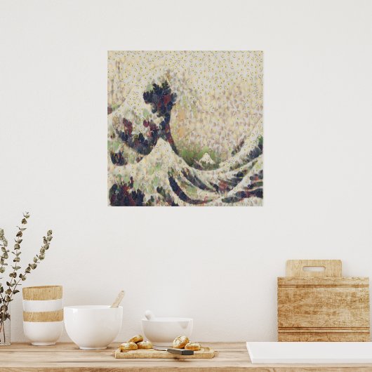 The Great Wave Of Honeydew Melon Fine Art Spoof ポスター (キッチン)