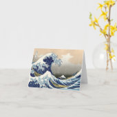 The Great Wave of Kanagawa - Katsushika Hokusai カード (黄色い花)