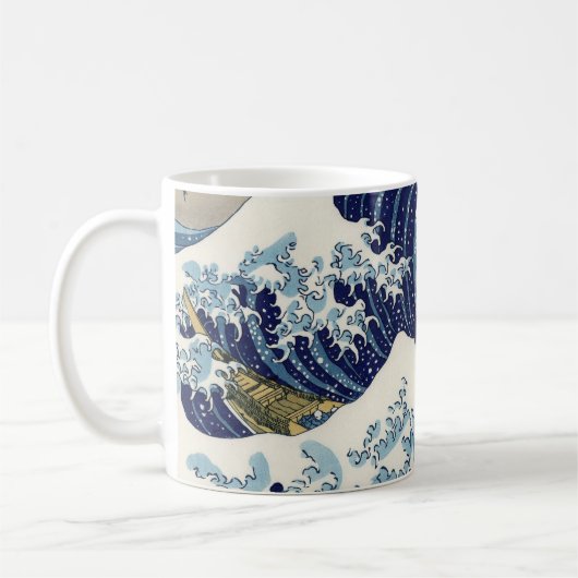 The Great Wave of Kanagawa - Katsushika Hokusai コーヒーマグカップ (左)