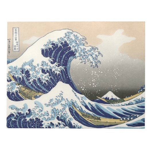 The Great Wave of Kanagawa - Katsushika Hokusai  ノートパッド (正面)